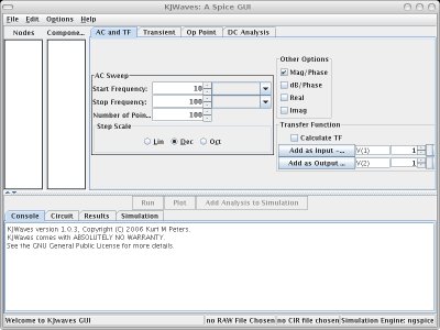 Kjwaves main window