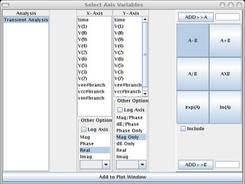 Kjwaves axis selection window