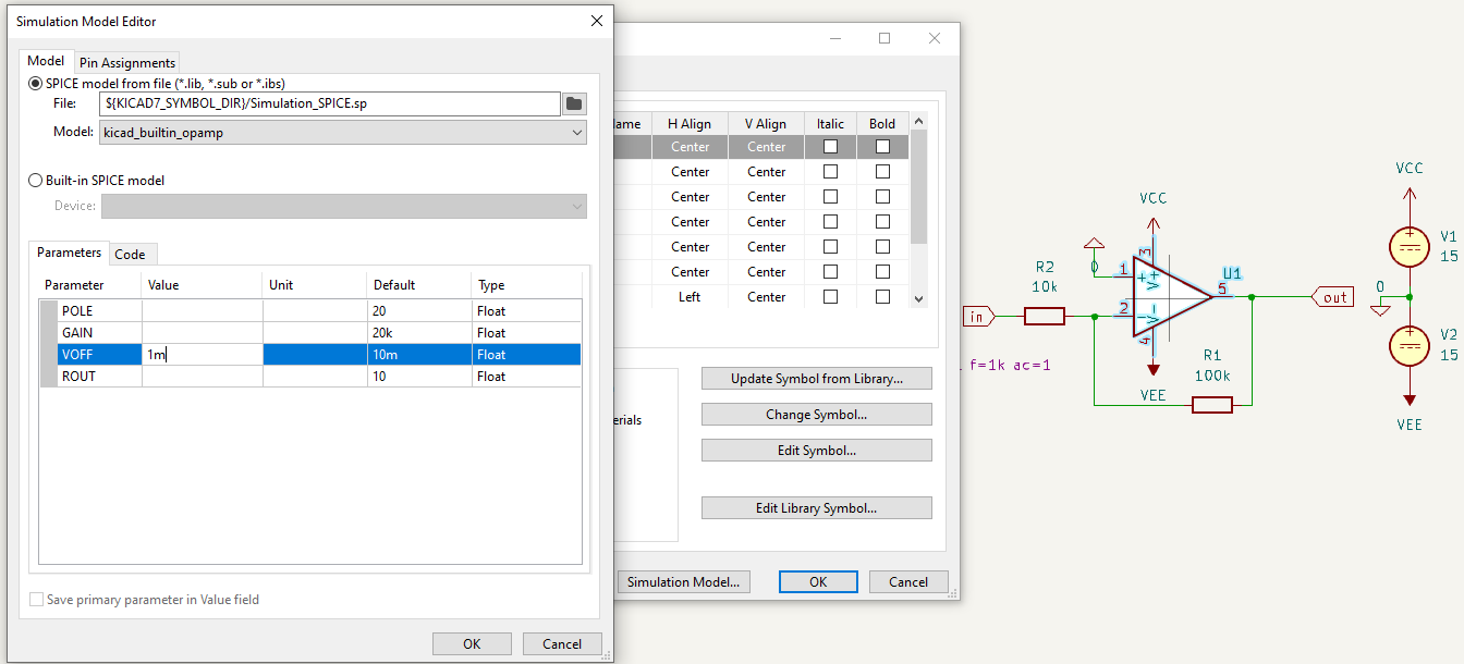 opamp model parameter change