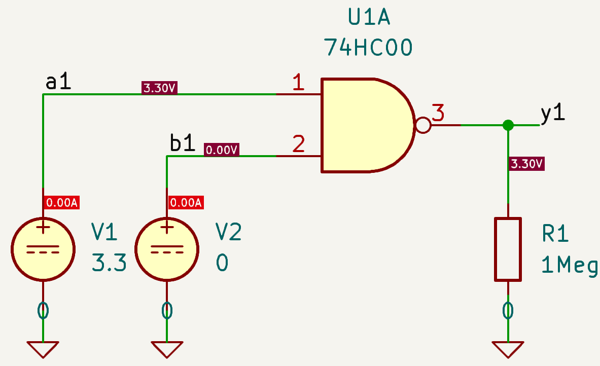 7400 NAND gate simulation