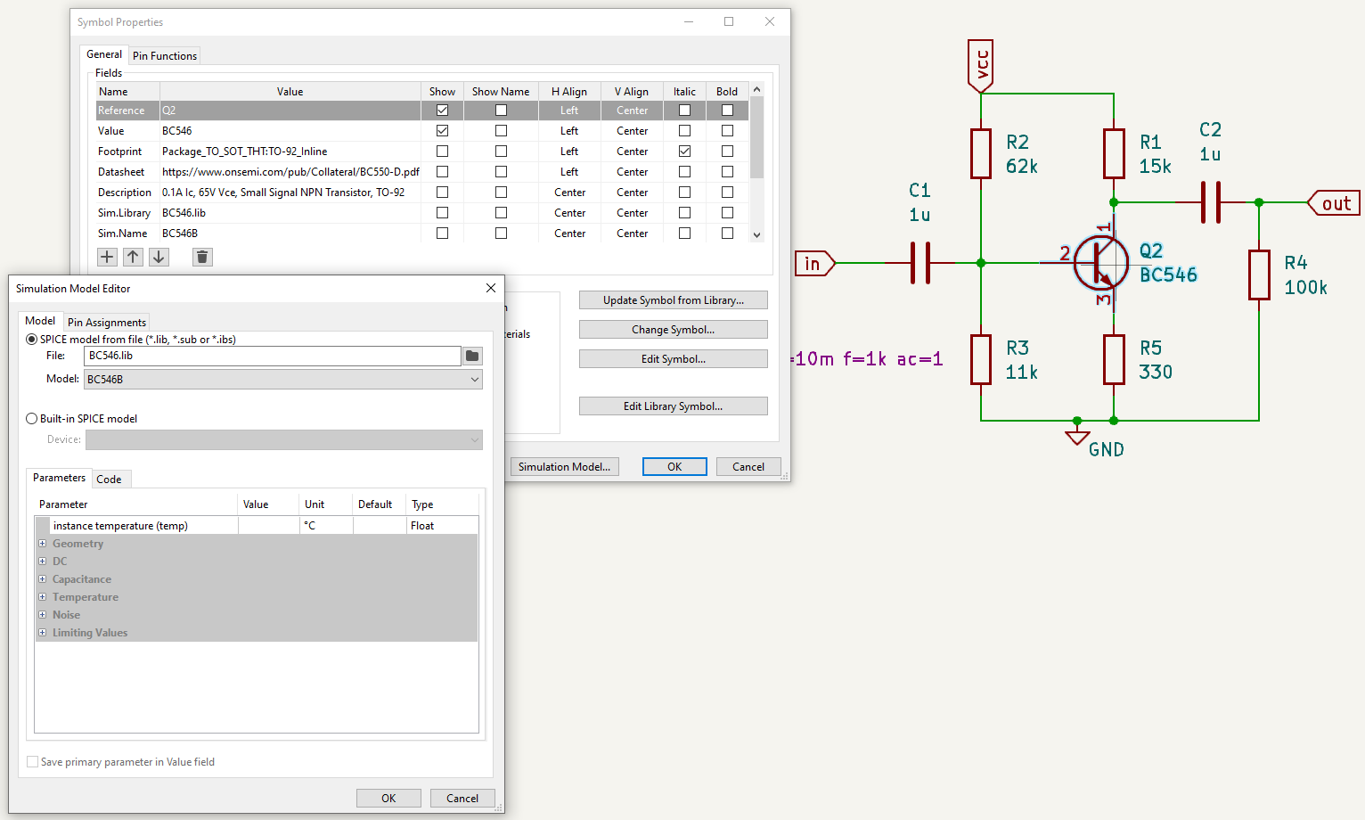 tran output bipolar amp circuit