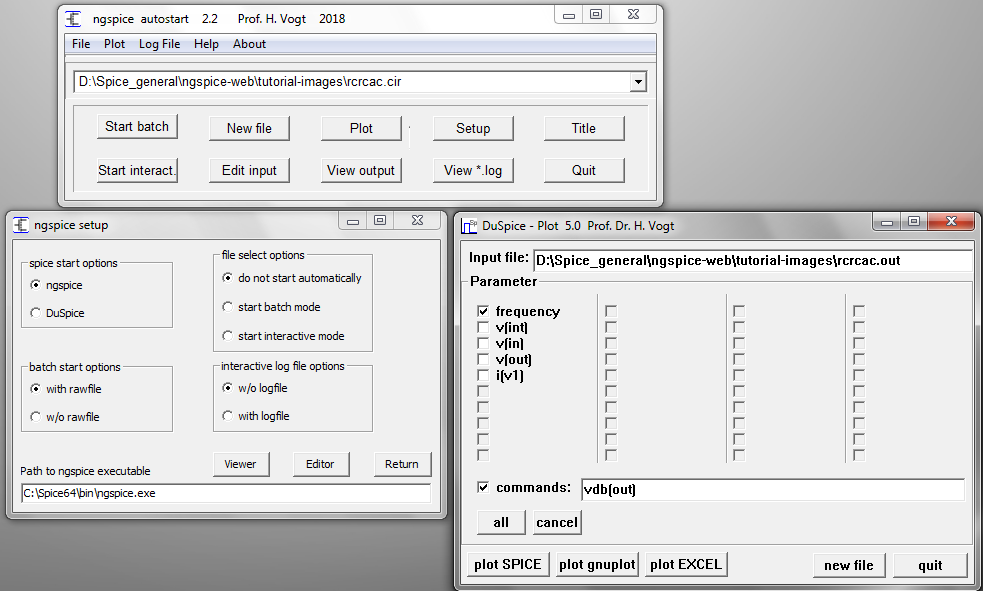 GUI with Setup and Plot Window